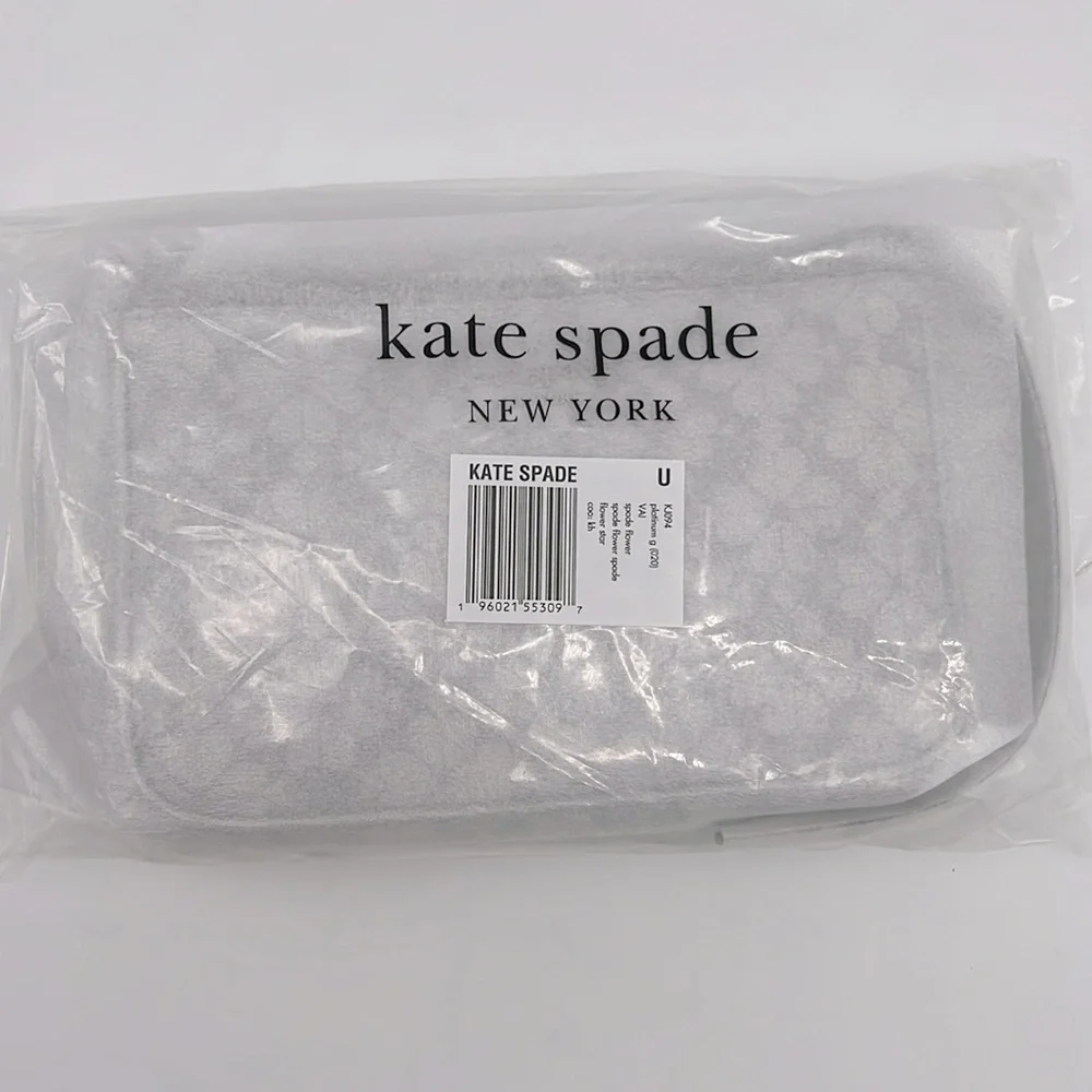 Kate Spade Spade Flower Star Toss Convertible Wristlet Platinum Grey Multi